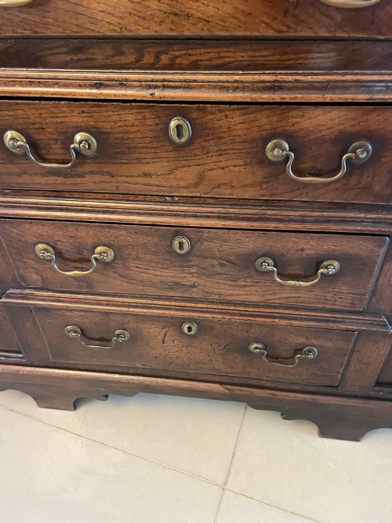 Antique George III Outstanding Quality Oak Welsh Dresser and Original Plate Rack - Image 15